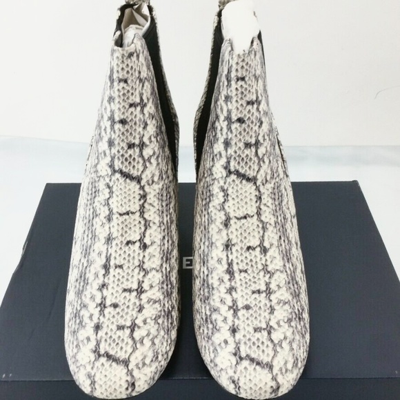 Cole Haan Nitasha Python Gray Leather Bootie Snake Ankle Chelsea Block Heel Boot - Picture 6 of 12